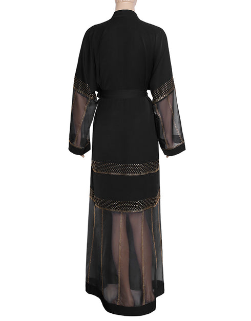 Diamond-Embellished Abaya Dress for Women